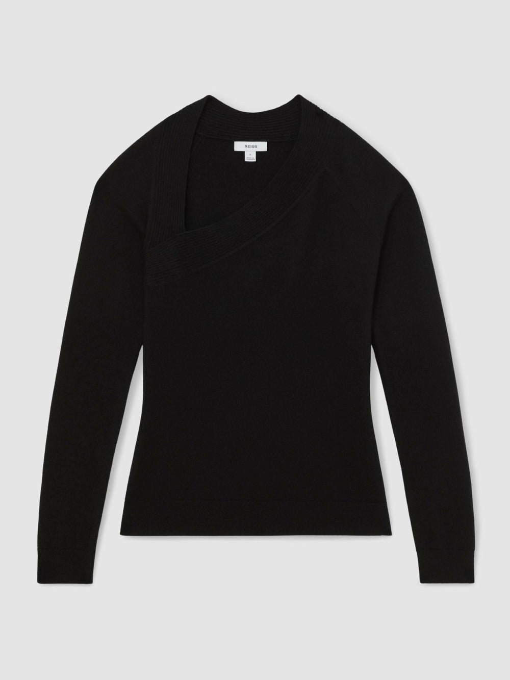 Wool-Blend Asymmetric Knit Top Black | Women