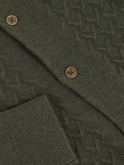 13-14 yrs Wool V-Stitch Button-Through Cardigan Forest Green | Children & Baby