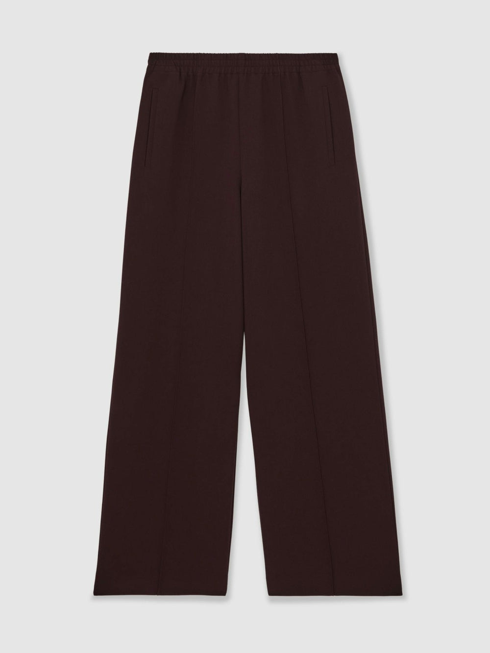 Petite Wide Leg Elasticated Waist Trousers Burgundy | Women
