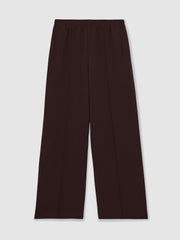 Wide Leg Elasticated Waist Trousers Burgundy | Women