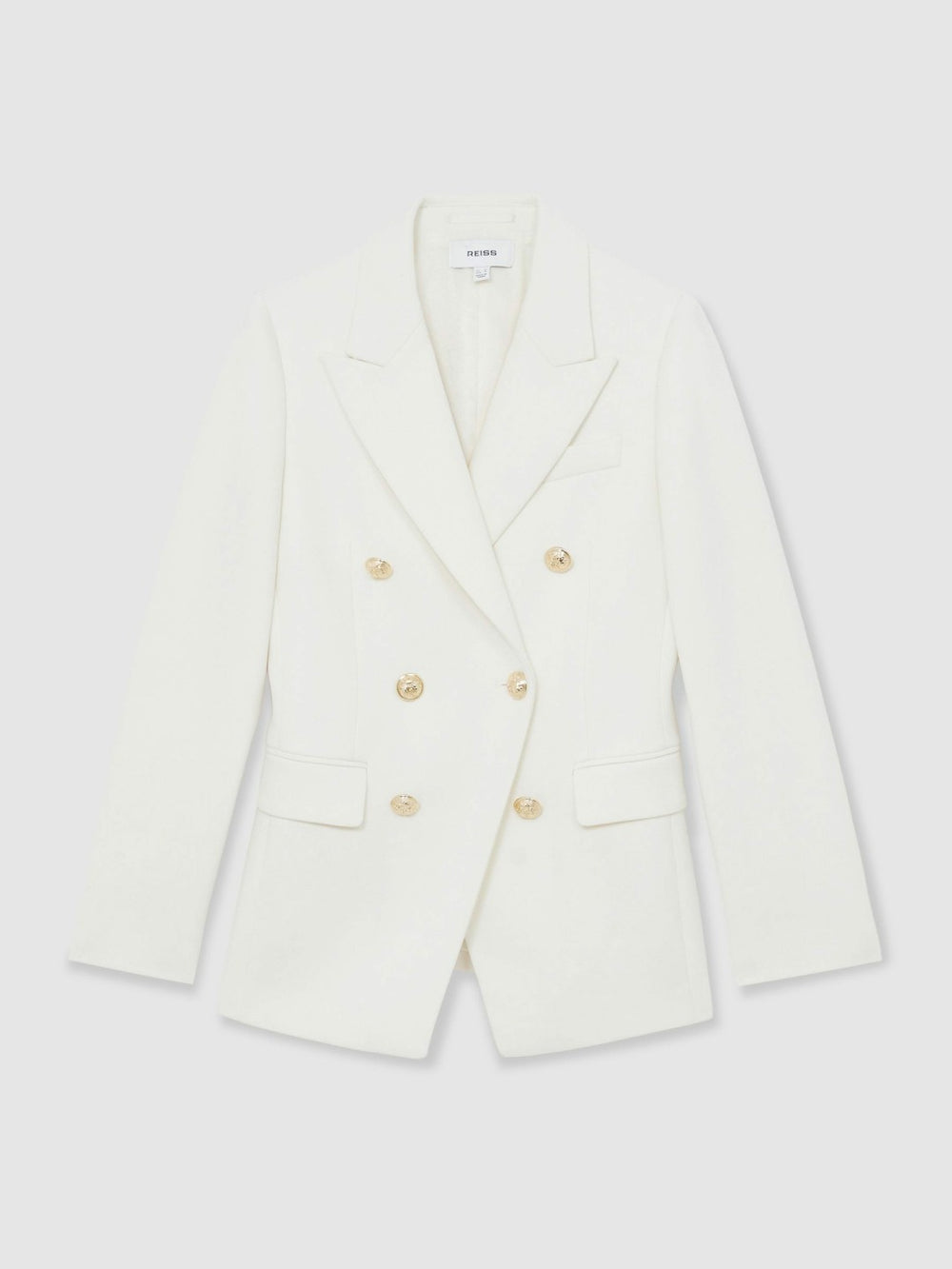 Petite Double-Breasted Twill Suit Blazer With Wool White | Women