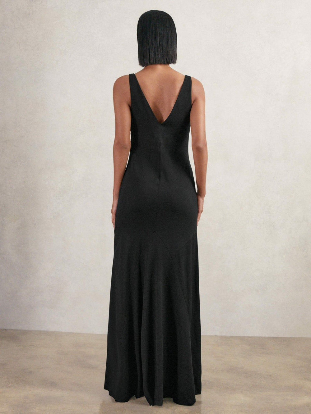 Cowl-Neck Sleeveless Maxi Dress Black | Women
