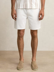 Textured Drawstring Shorts White | Men