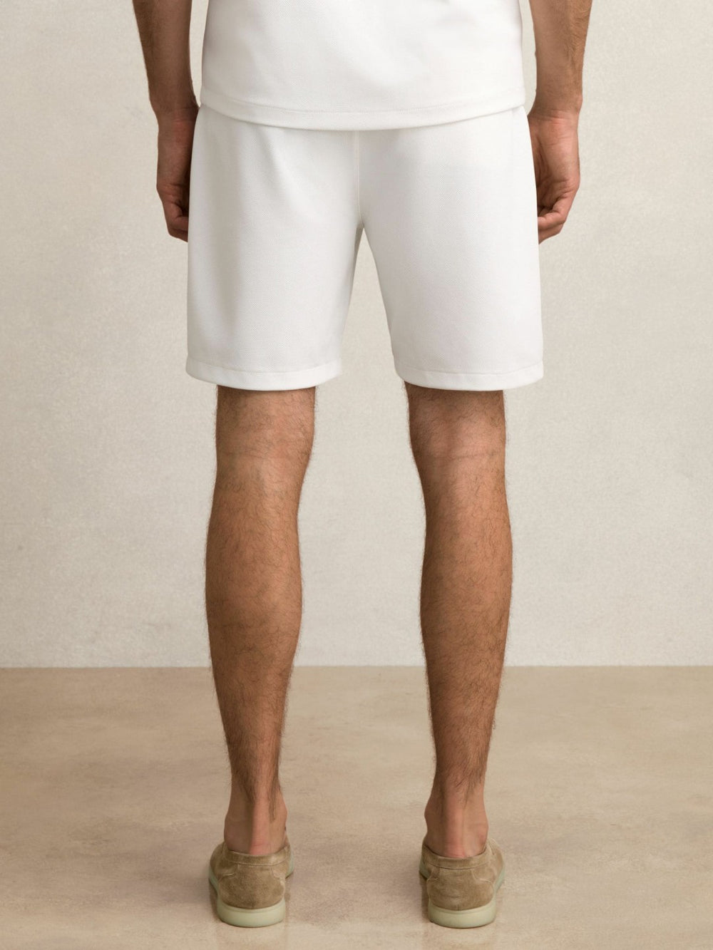 Textured Drawstring Shorts White | Men