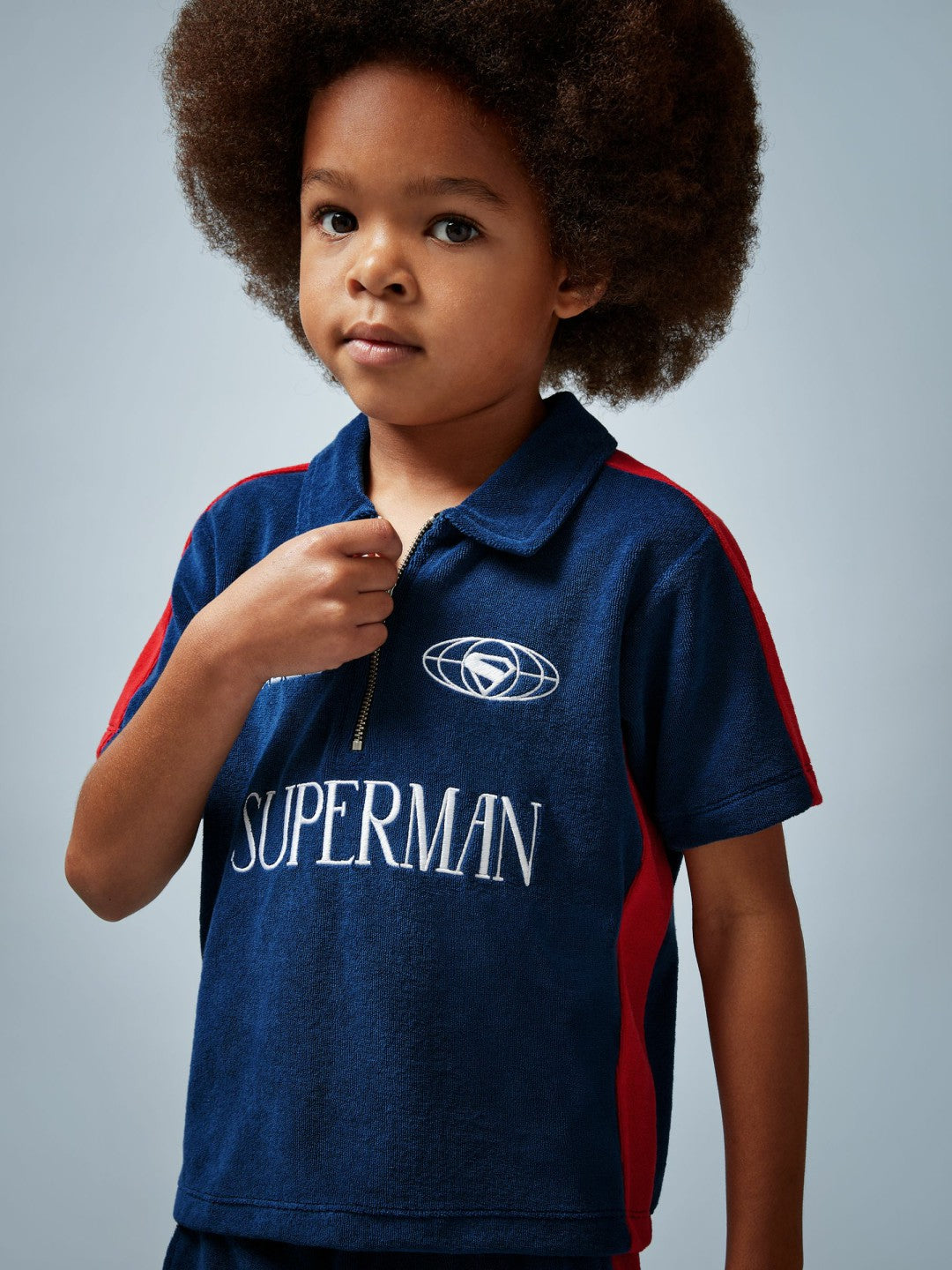 9-13 yrs Superman Towelling Polo Shirt Blue/Red | Children & Baby