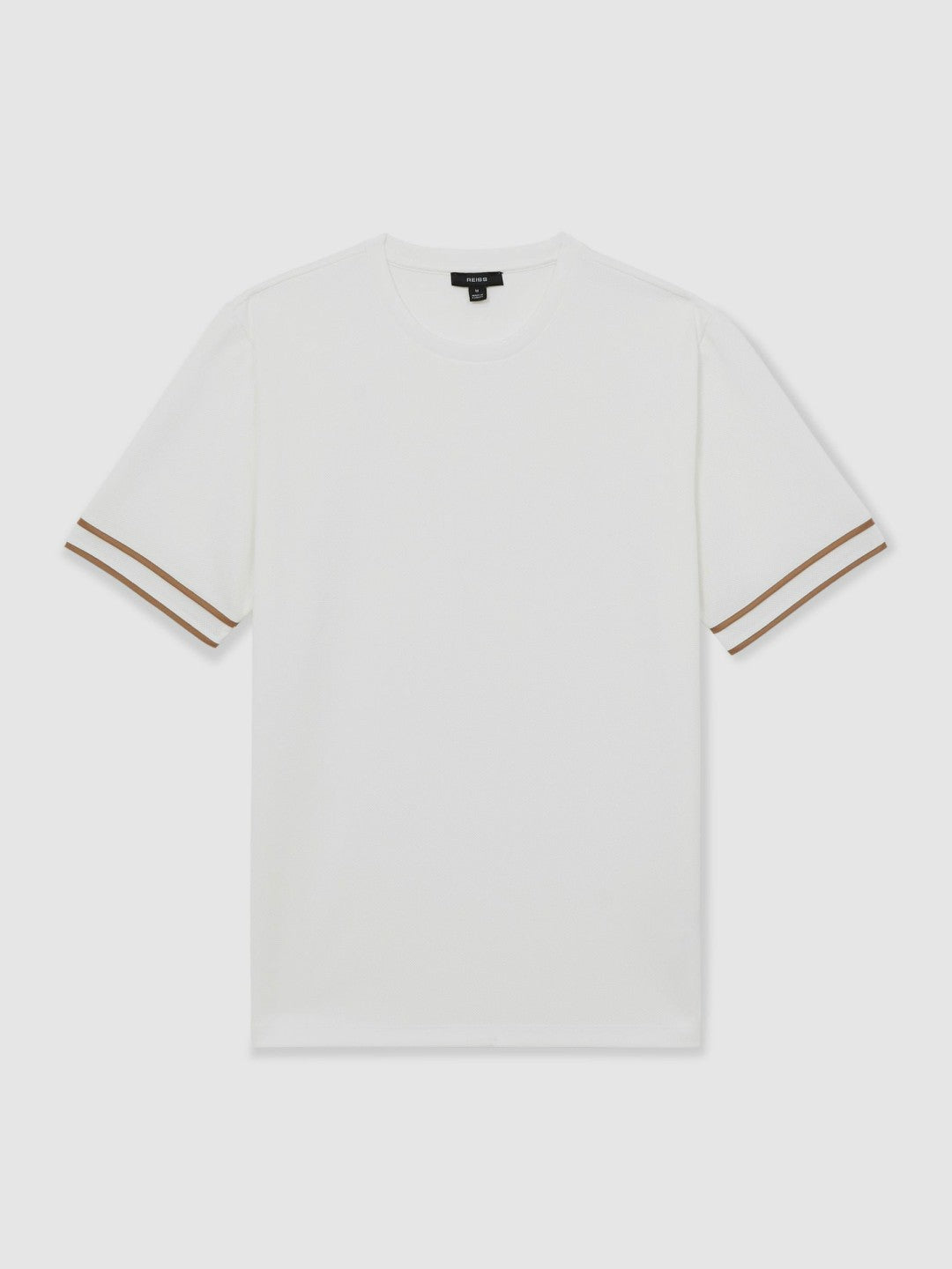 Textured Crew-Neck Tipped T-Shirt White | Men
