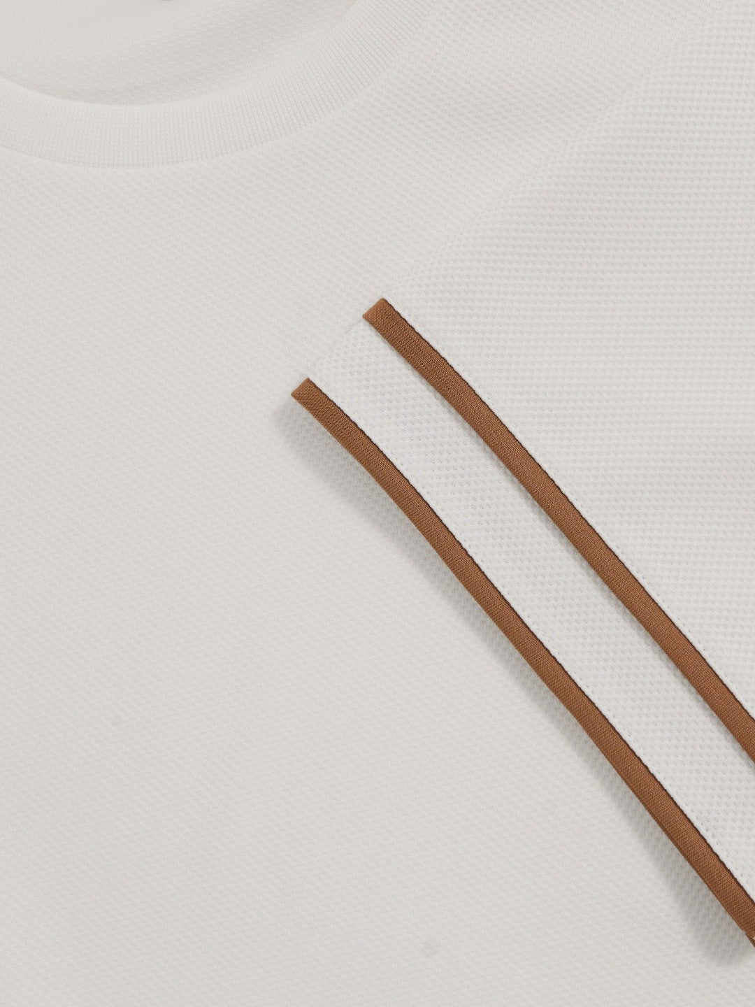Textured Crew-Neck Tipped T-Shirt White | Men