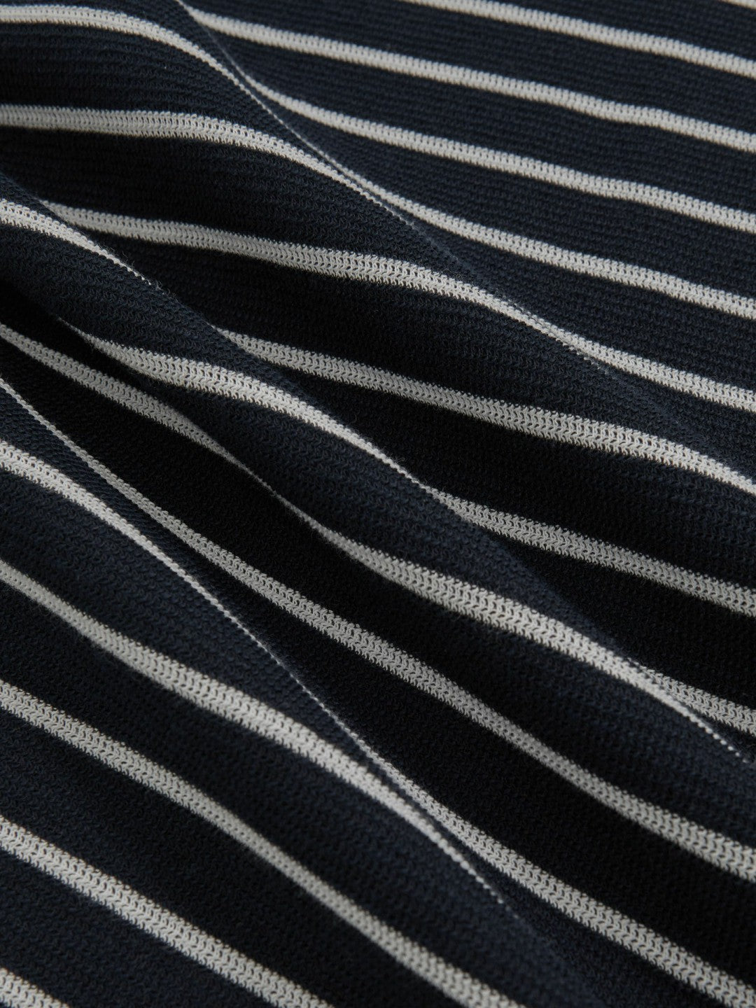 Cotton Textured Stripe T-Shirt White/Navy | Men