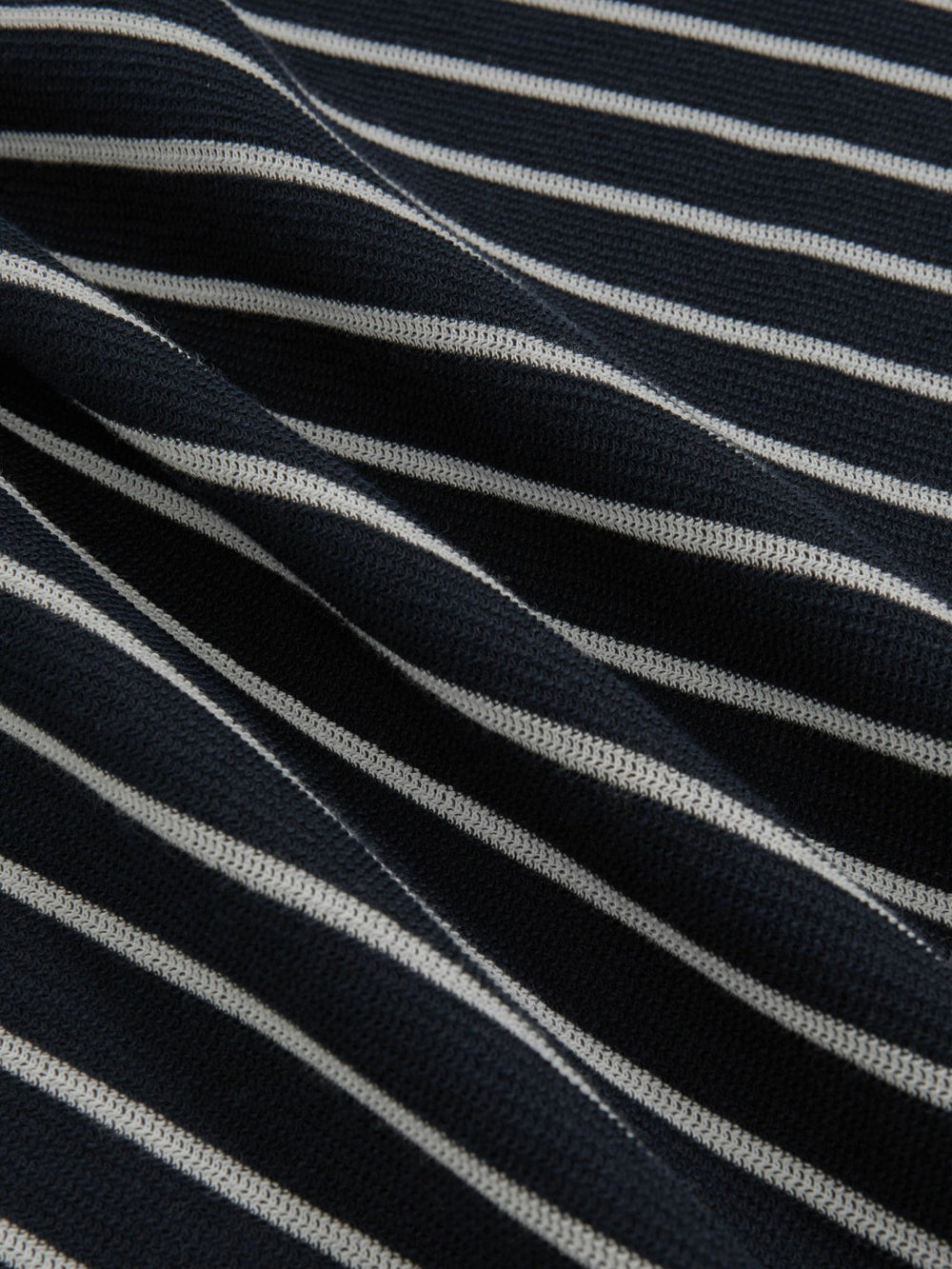 Cotton Textured Stripe T-Shirt White/Navy | Men