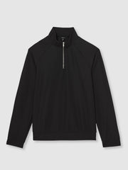 Half-Zip Funnel-Neck Sweatshirt Black | Men