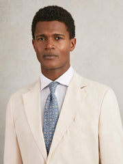 Silk Floral-Medallion Tie Soft Blue | Men