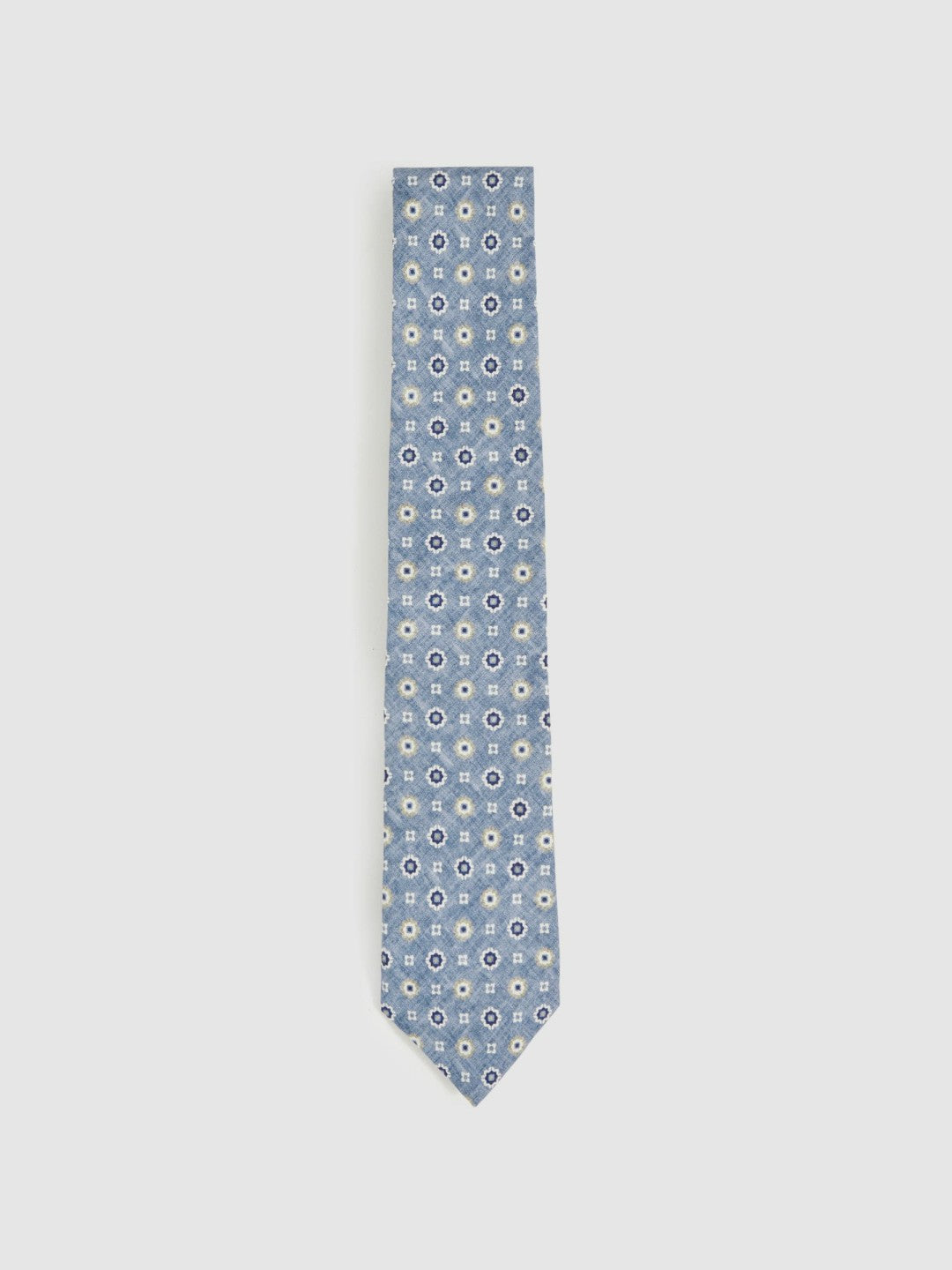 Silk Floral-Medallion Tie Soft Blue | Men