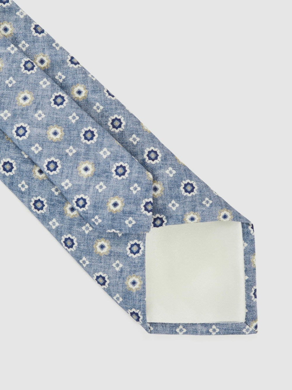 Silk Floral-Medallion Tie Soft Blue | Men