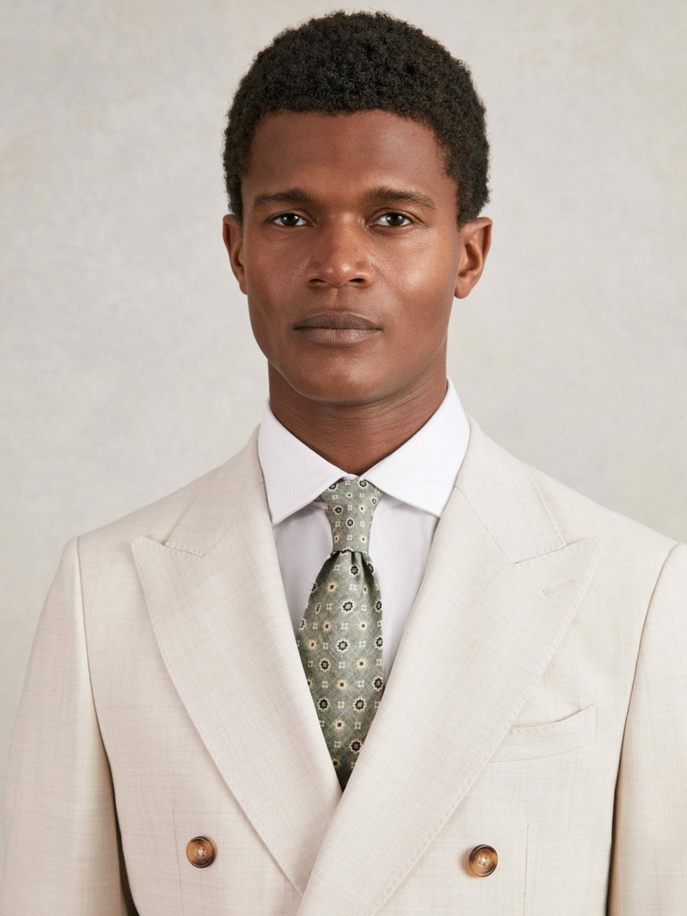 Silk Floral-Medallion Tie Soft Sage | Men