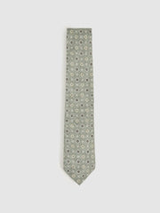 Silk Floral-Medallion Tie Soft Sage | Men