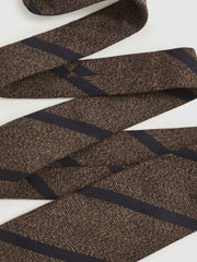 Wool-Silk Striped Tie Chocolate Brown | Men