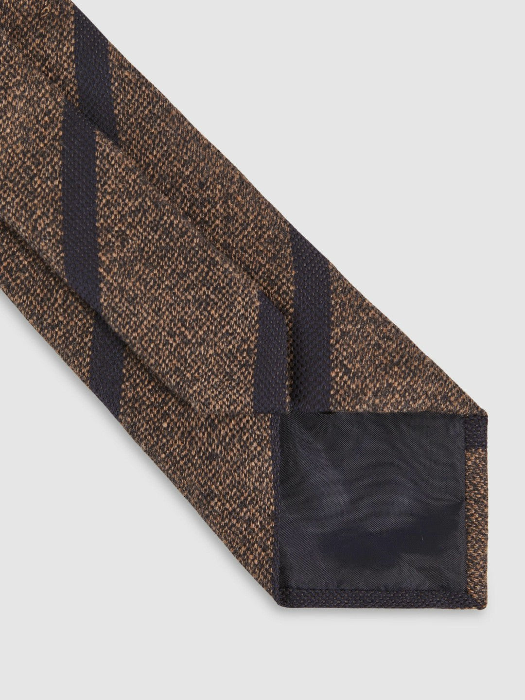 Wool-Silk Striped Tie Chocolate Brown | Men