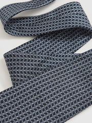 Silk Geometric-Chain Print Tie Navy | Men