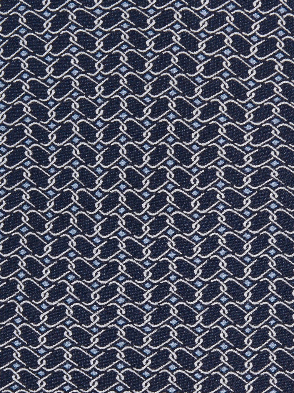 Silk Geometric-Chain Print Tie Navy | Men