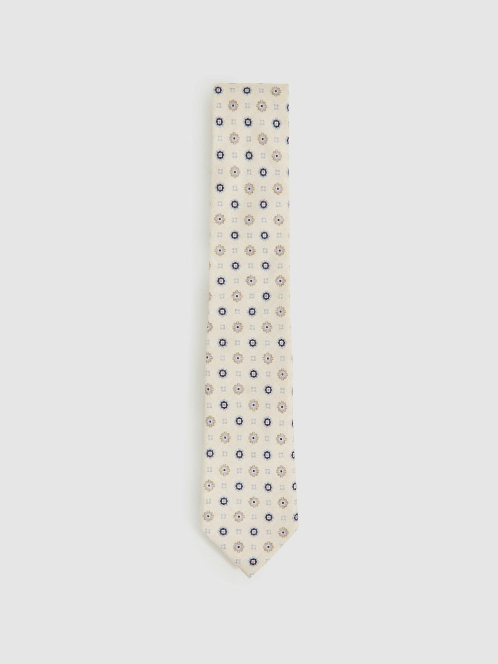Silk Floral-Medallion Tie Ivory | Men