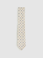 Silk Floral-Medallion Tie Ivory | Men