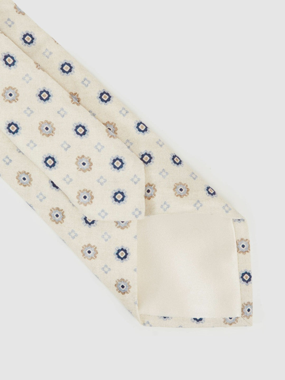Silk Floral-Medallion Tie Ivory | Men
