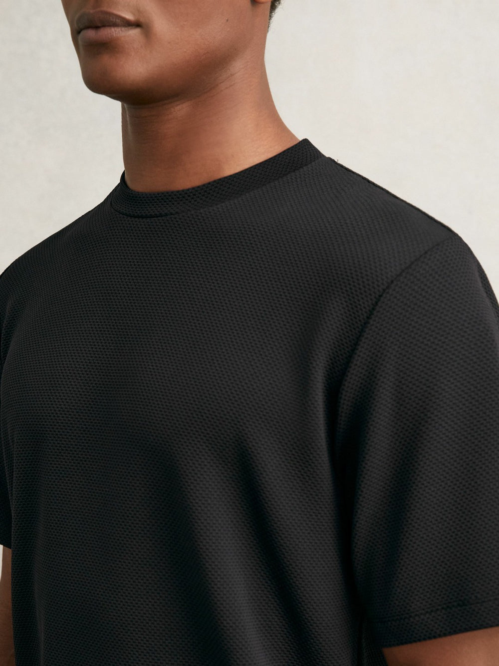 Textured Crew-Neck T-Shirt Black | Men