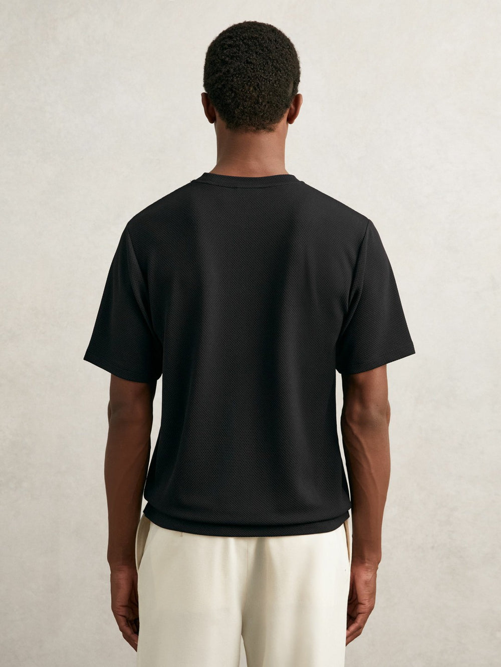Textured Crew-Neck T-Shirt Black | Men