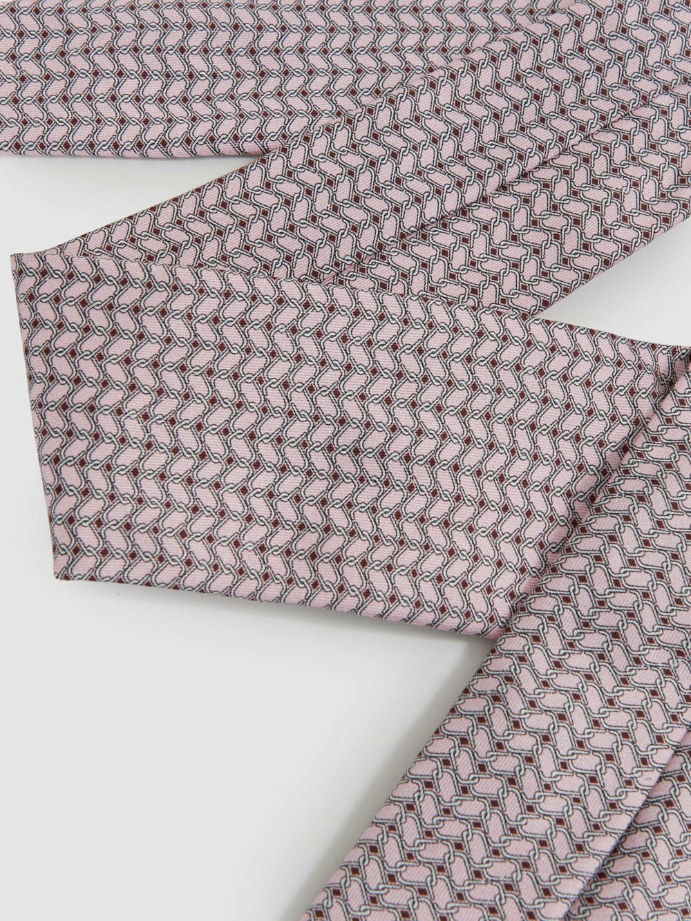 Silk Geometric-Chain Print Tie Soft Pink | Men