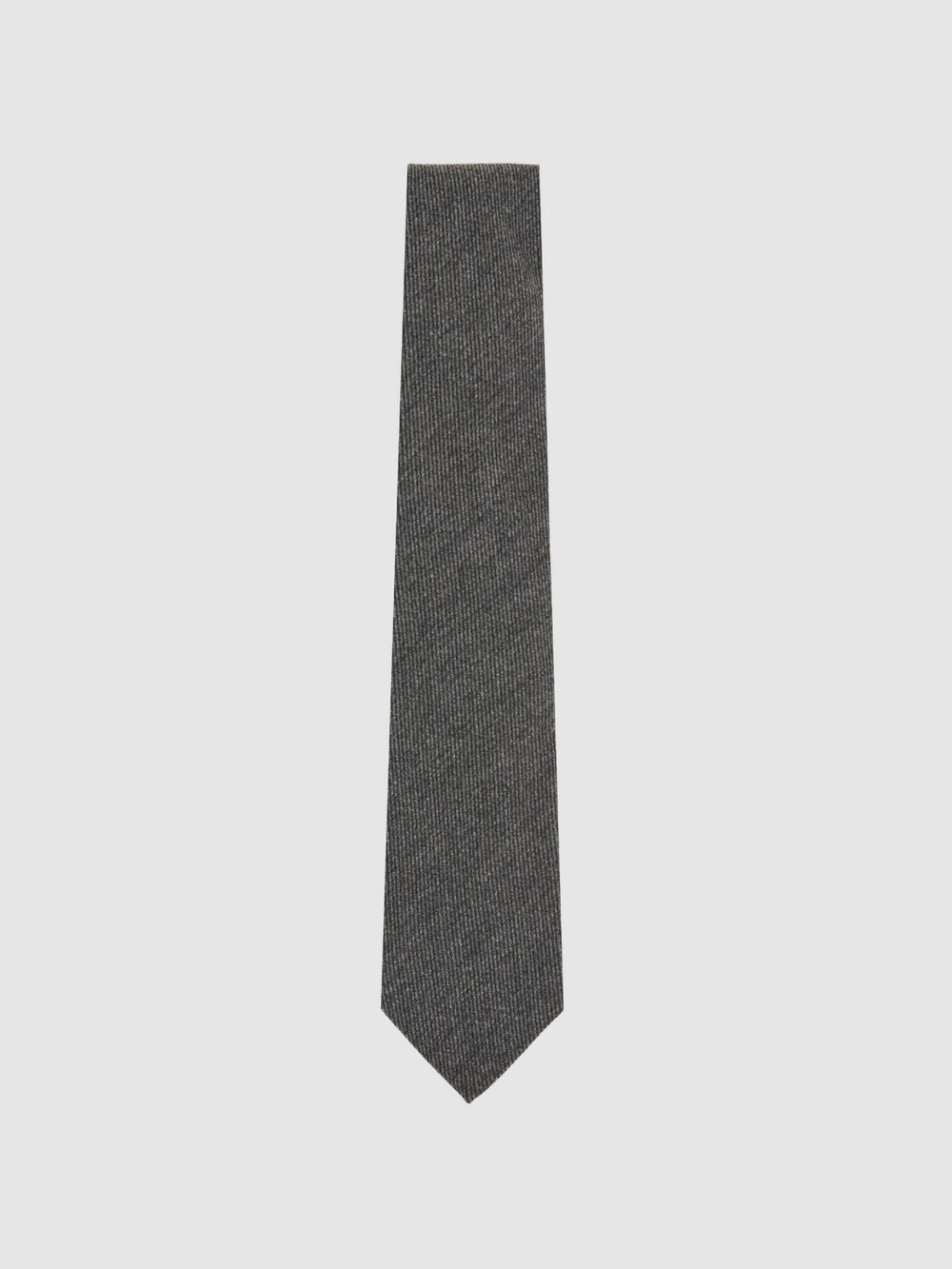 Wool-Silk Textured Tie Charcoal | Men