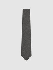 Wool-Silk Textured Tie Charcoal | Men