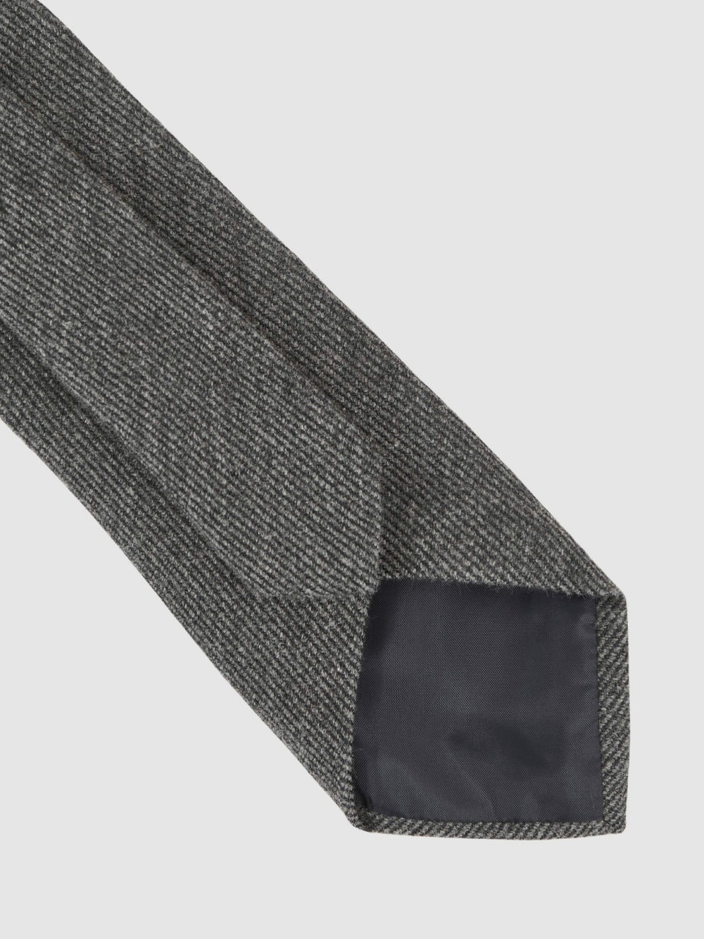 Wool-Silk Textured Tie Charcoal | Men