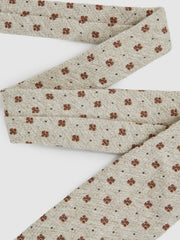 Wool-Silk Floral-Medallion Tie Oatmeal Melange | Men
