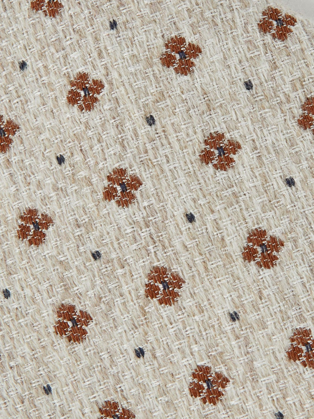 Wool-Silk Floral-Medallion Tie Oatmeal Melange | Men