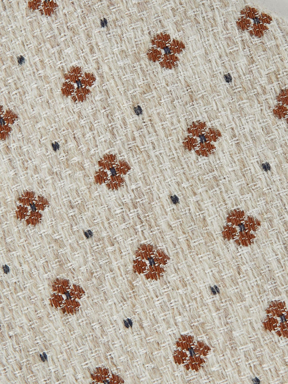 Wool-Silk Floral-Medallion Tie Oatmeal Melange | Men