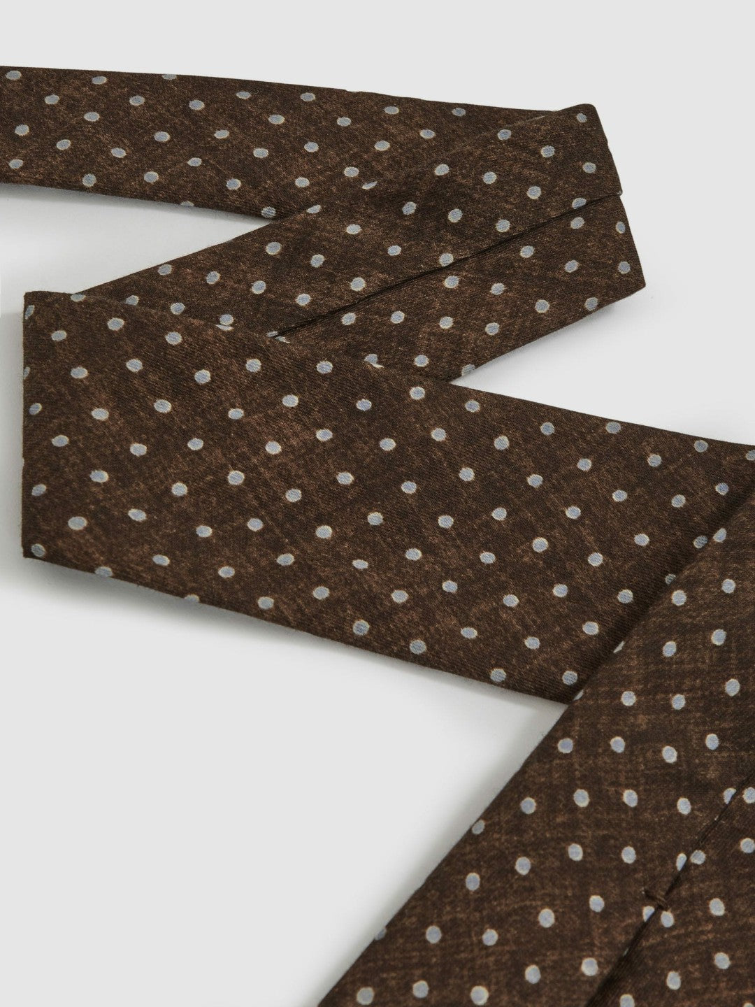 Wool-Cotton Polka-Dot Tie Chocolate Brown | Men