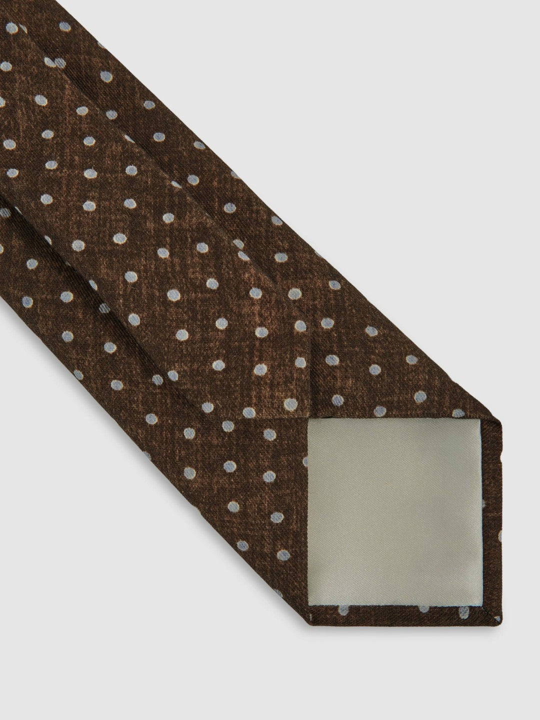 Wool-Cotton Polka-Dot Tie Chocolate Brown | Men