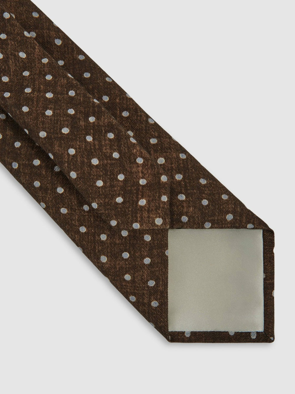 Wool-Cotton Polka-Dot Tie Chocolate Brown | Men
