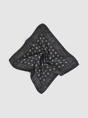 Silk Floral-Medallion Pocket Square Denim Blue Melange | Men