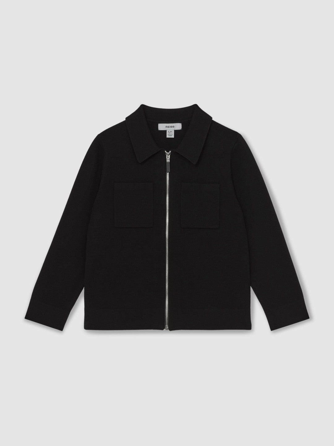 9-13 yrs Knitted Zip-Through Cardigan Black | Children & Baby