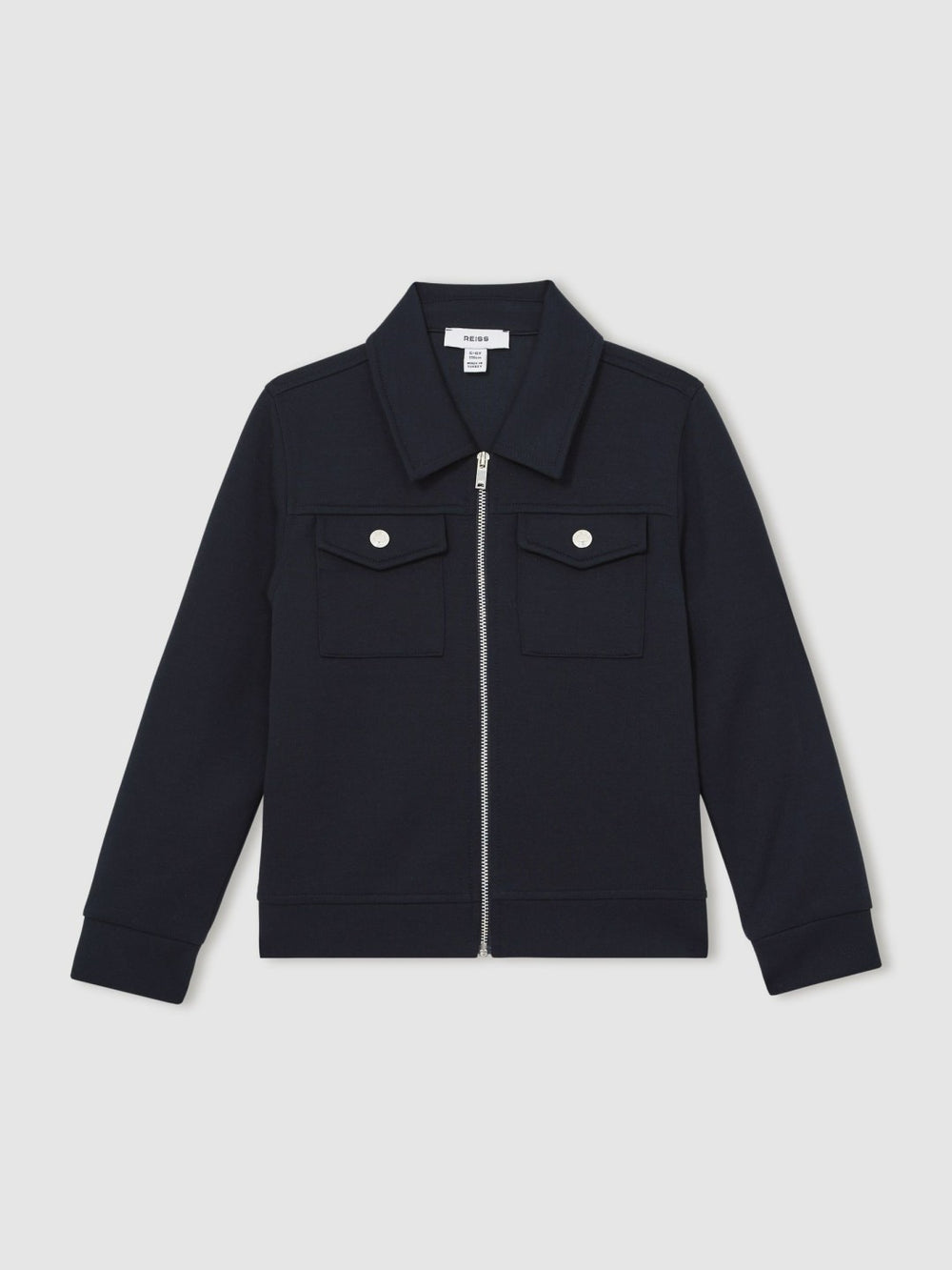 9-13 yrs Interlock Zip Through Overshirt Navy Blue | Children & Baby