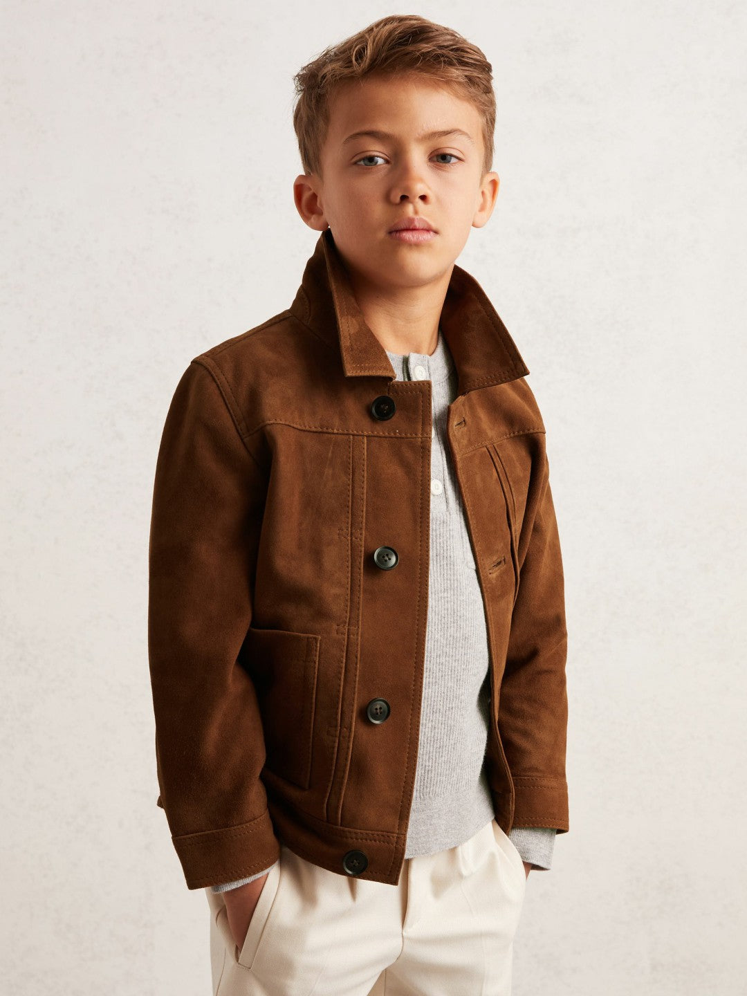 9-13 yrs Suede Worker Jacket Tobacco Brown | Children & Baby