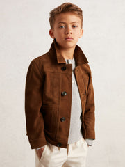 9-13 yrs Suede Worker Jacket Tobacco Brown | Children & Baby