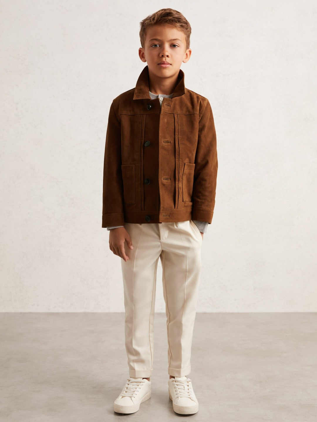 9-13 yrs Suede Worker Jacket Tobacco Brown | Children & Baby