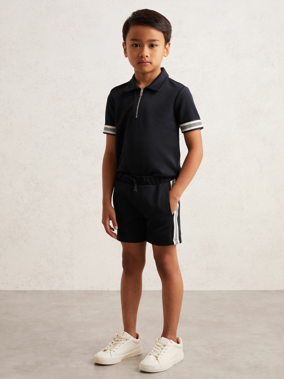 3-9 yrs Side Stripe Textured Shorts Navy Blue | Children & Baby