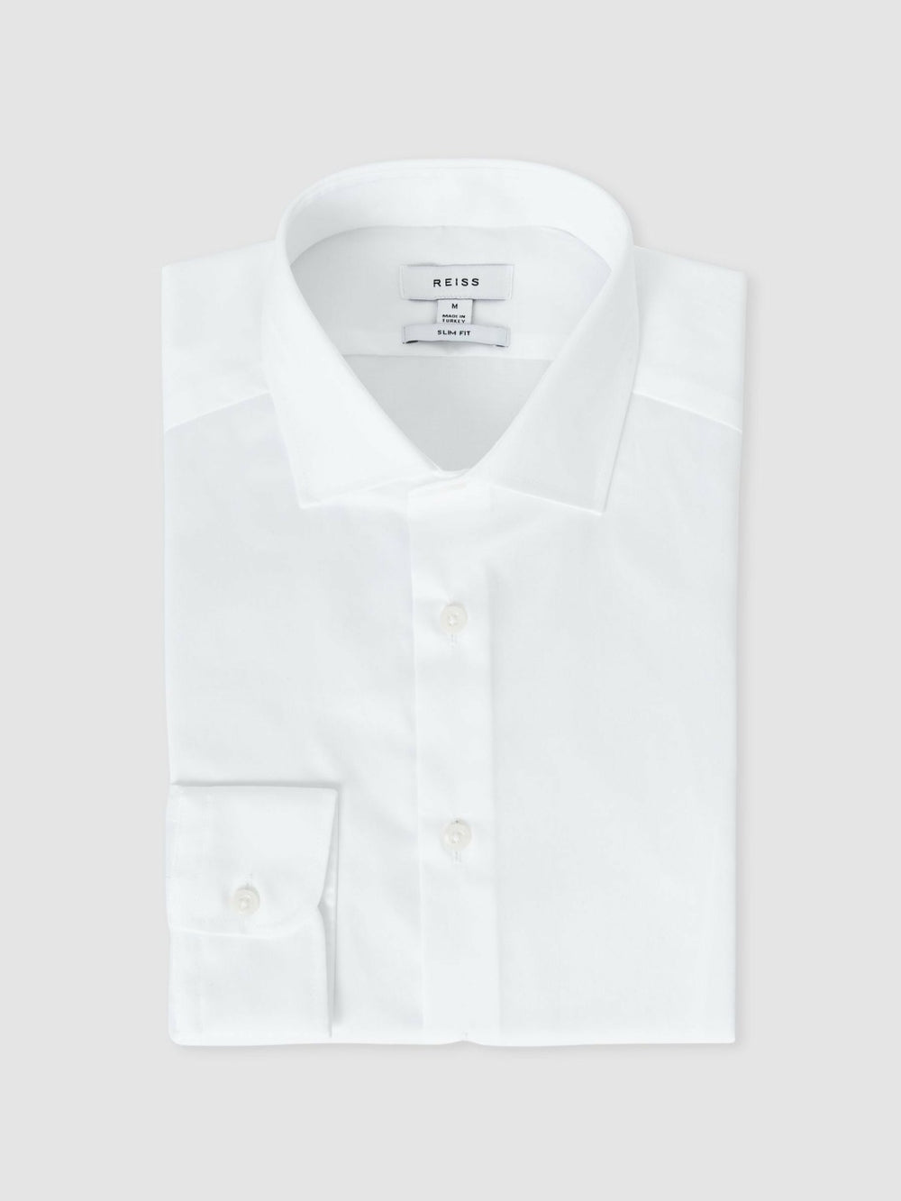 Slim Fit Cotton Sateen Shirt White | Men