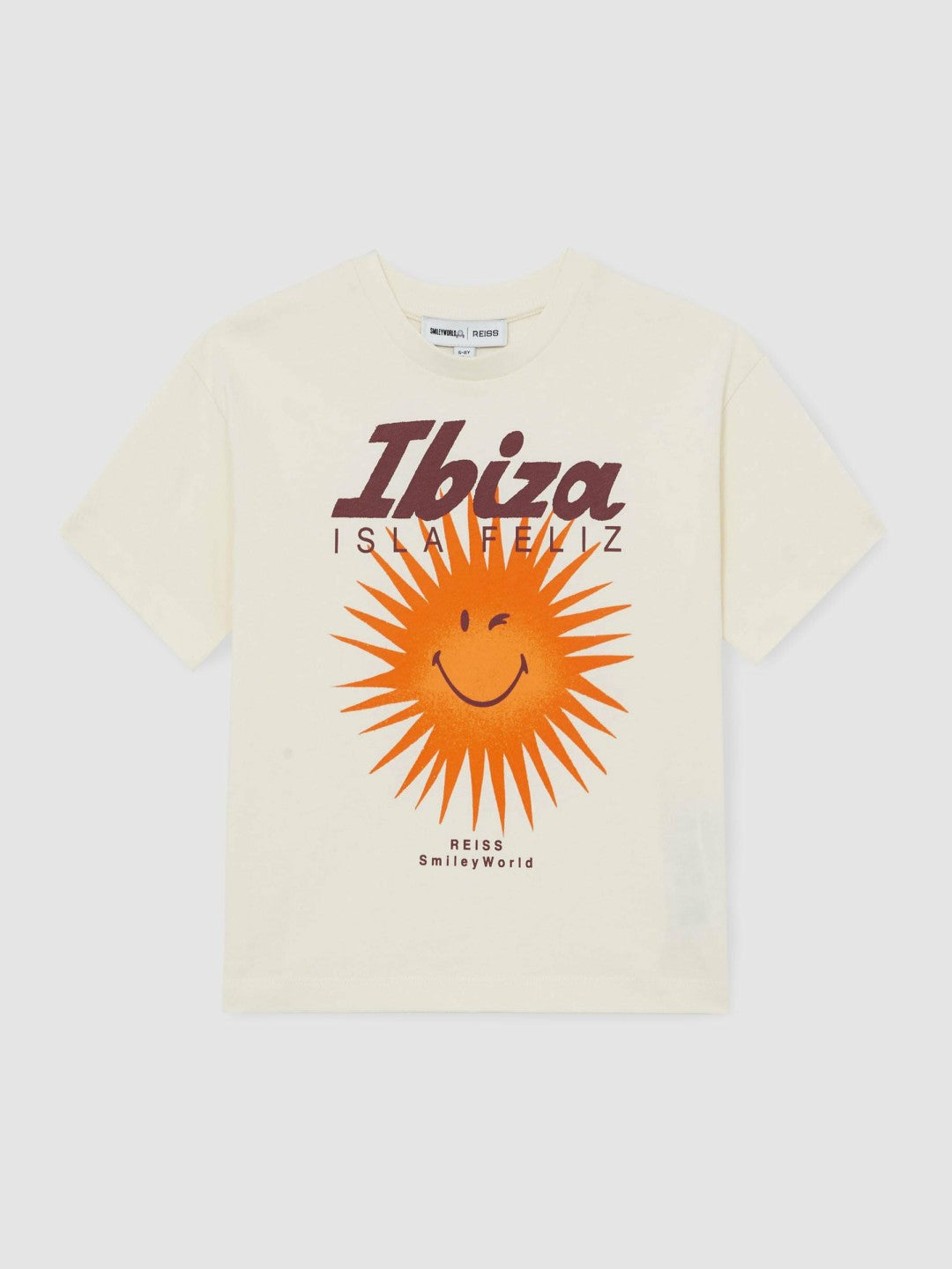 9-13 yrs SmileyWorld Sun Motif T-Shirt Off White | Children & Baby