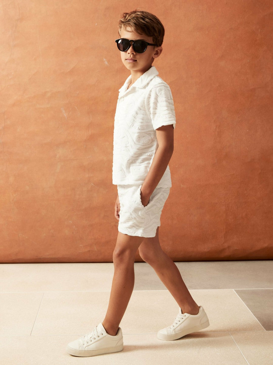 13-14 yrs SmileyWorld Wave Texture Shorts White | Children & Baby