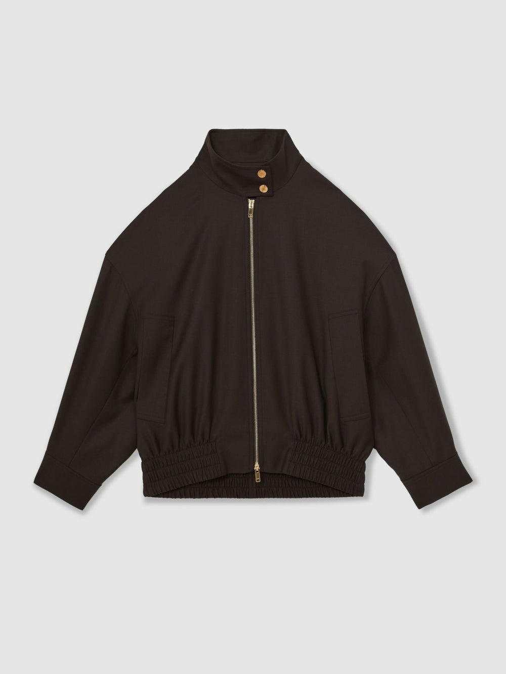 Wool Bomber Jacket Chocolate Brown | Women