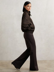 Wool Bomber Jacket Chocolate Brown | Women